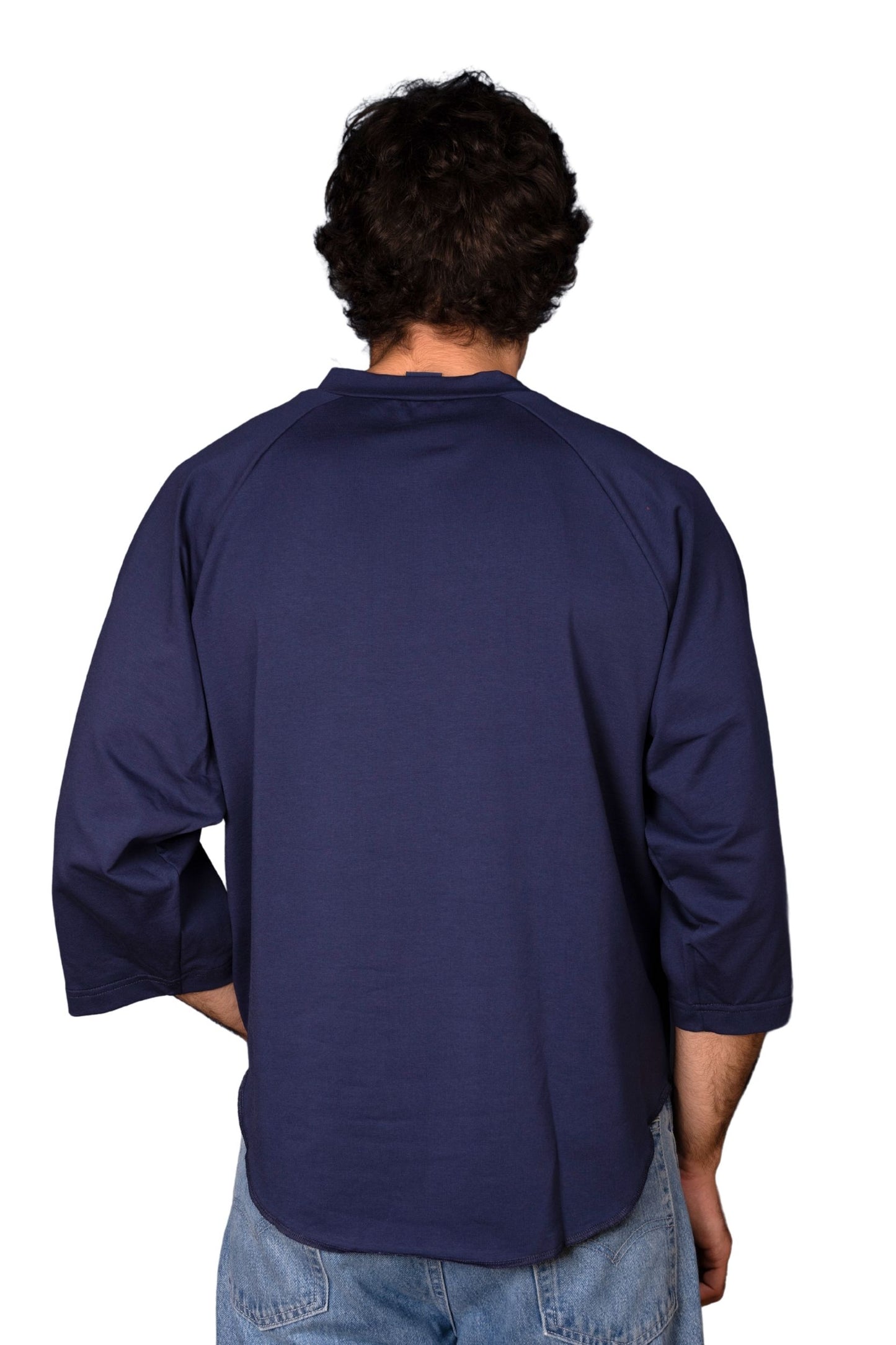 BLUE COTTON JERSEY STURDY "RAGLAN" T-SHIRT