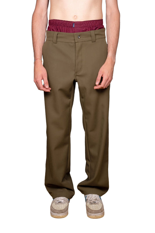 "BRONX" - GREEN COTTON UNISEX CASUAL PANTS