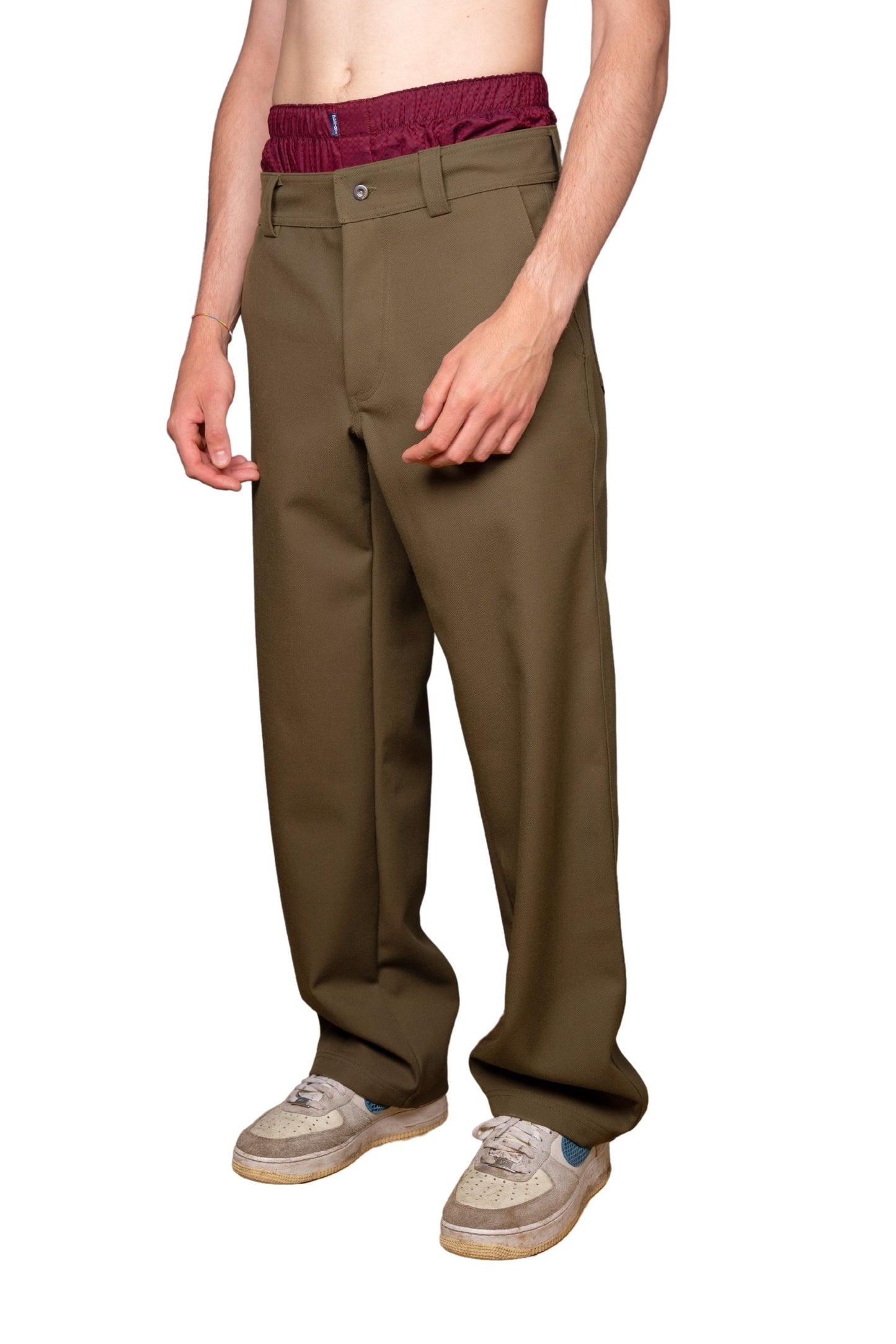 "BRONX" - GREEN COTTON UNISEX CASUAL PANTS