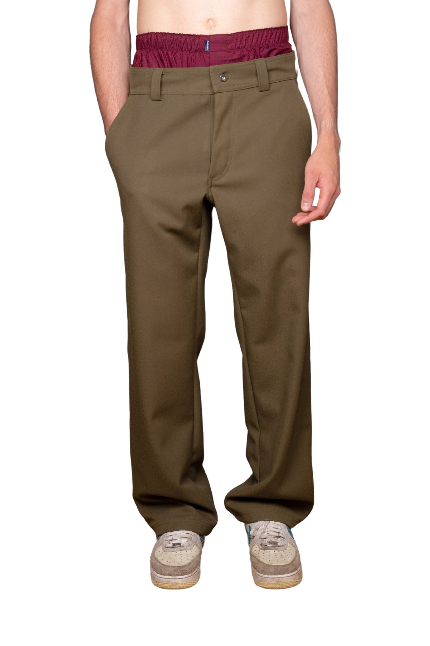 "BRONX" - GREEN COTTON UNISEX CASUAL PANTS