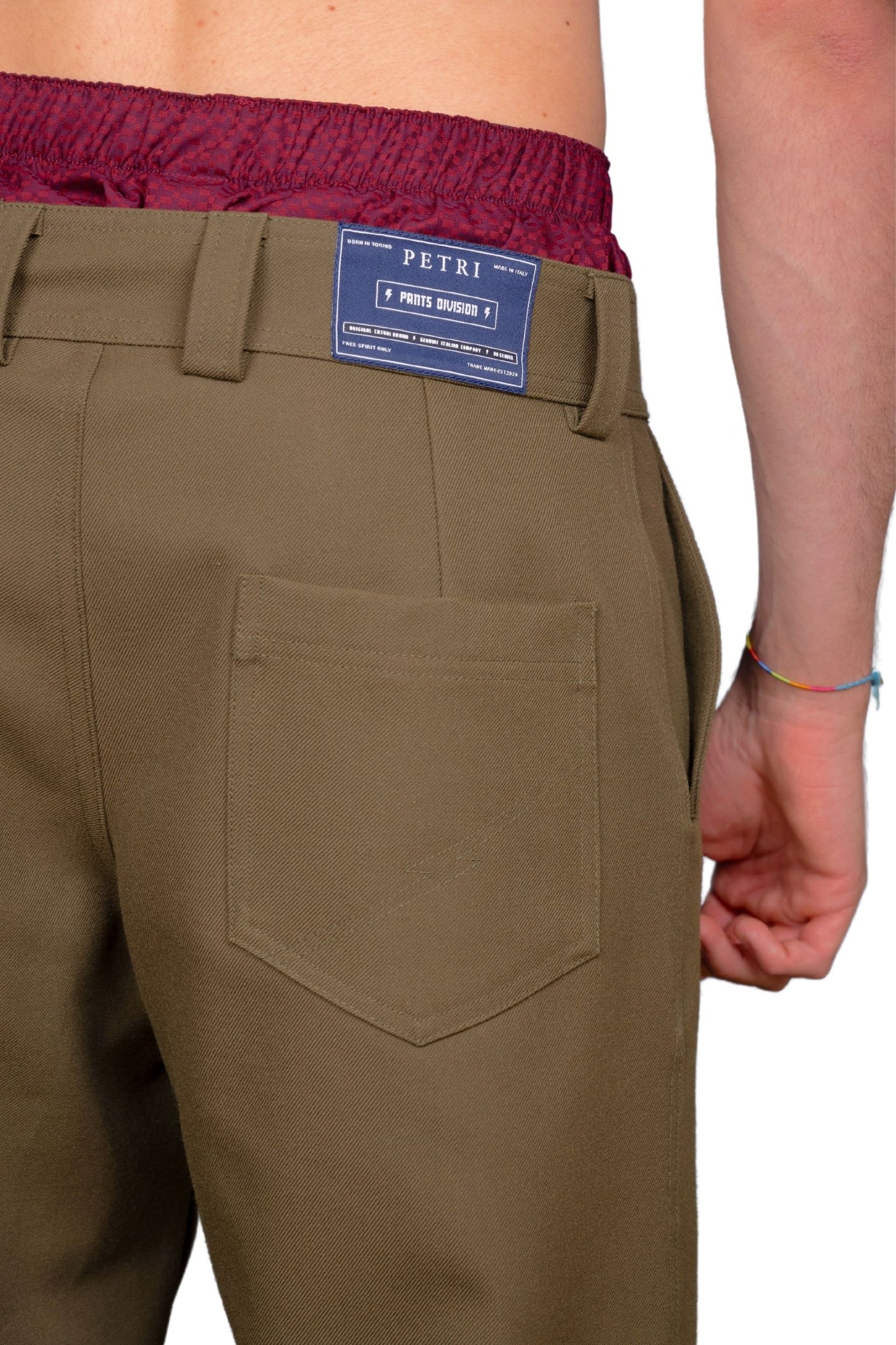 "BRONX" - GREEN COTTON UNISEX CASUAL PANTS