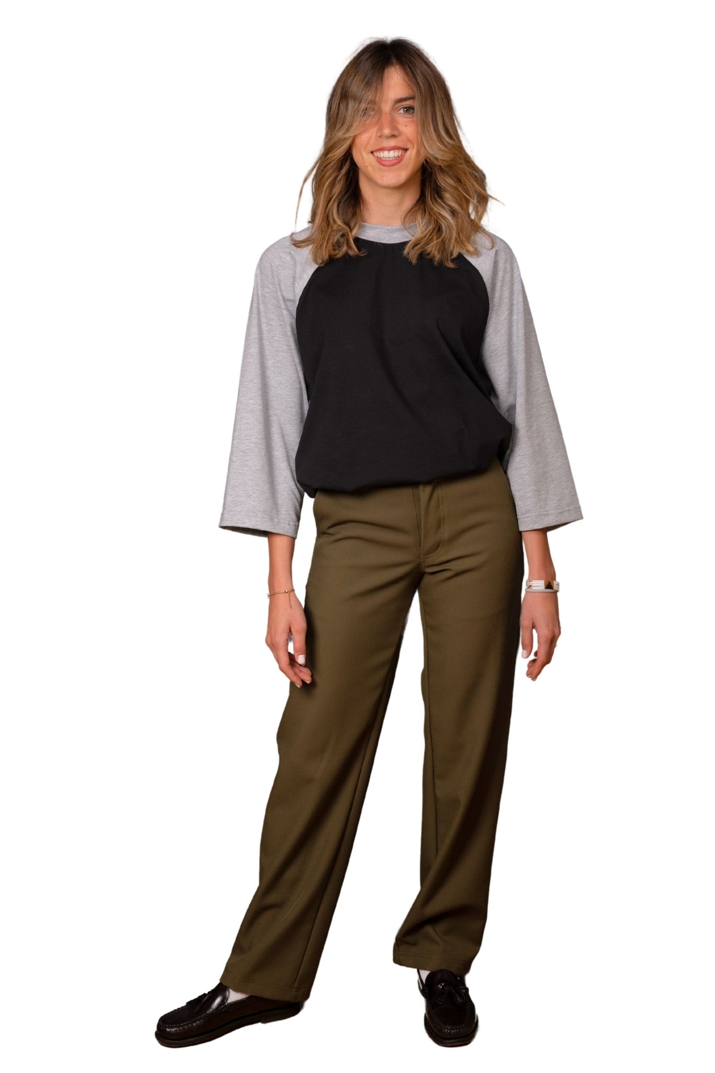 "BRONX" - GREEN COTTON UNISEX CASUAL PANTS