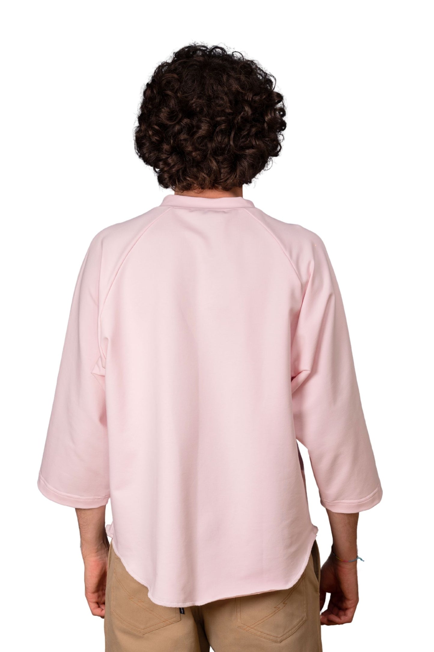 T-SHIRT "RAGLAN" ROSA COTONE JERSEY FELPATO
