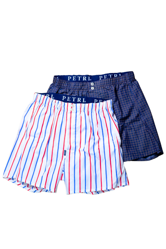 "JFK" & "GIANNI" - BOX TWO AMERICAN COTTON BOXER SHORTS